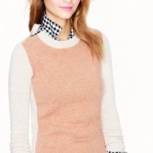 Double-zip wool sweater in colorblock